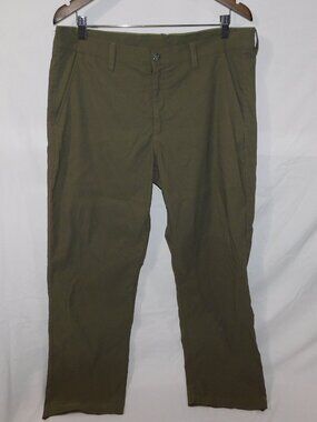 Eddie Bauer Olive Green Takeoff Stretch Chino Pants Mens 36" x 30" Travel